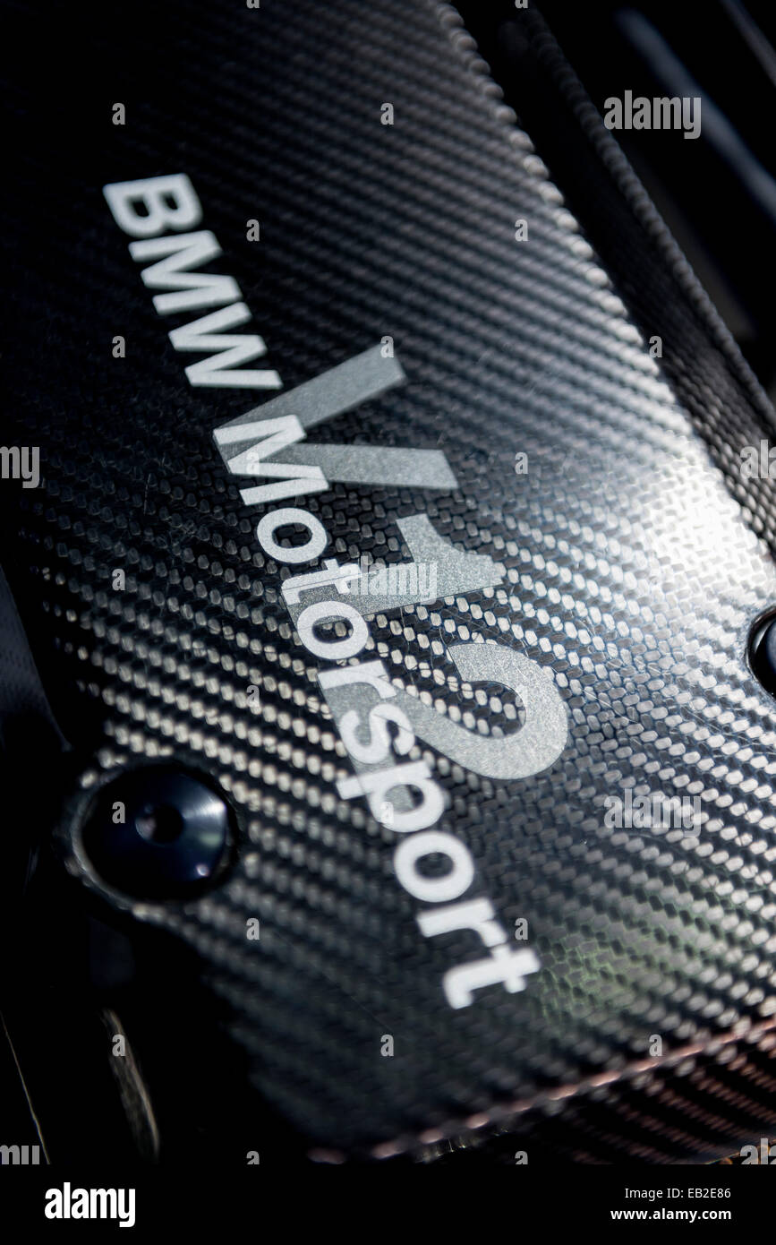 - V12 BMW Motorsport le couvercle de soupape avec l'écriture Banque D'Images
