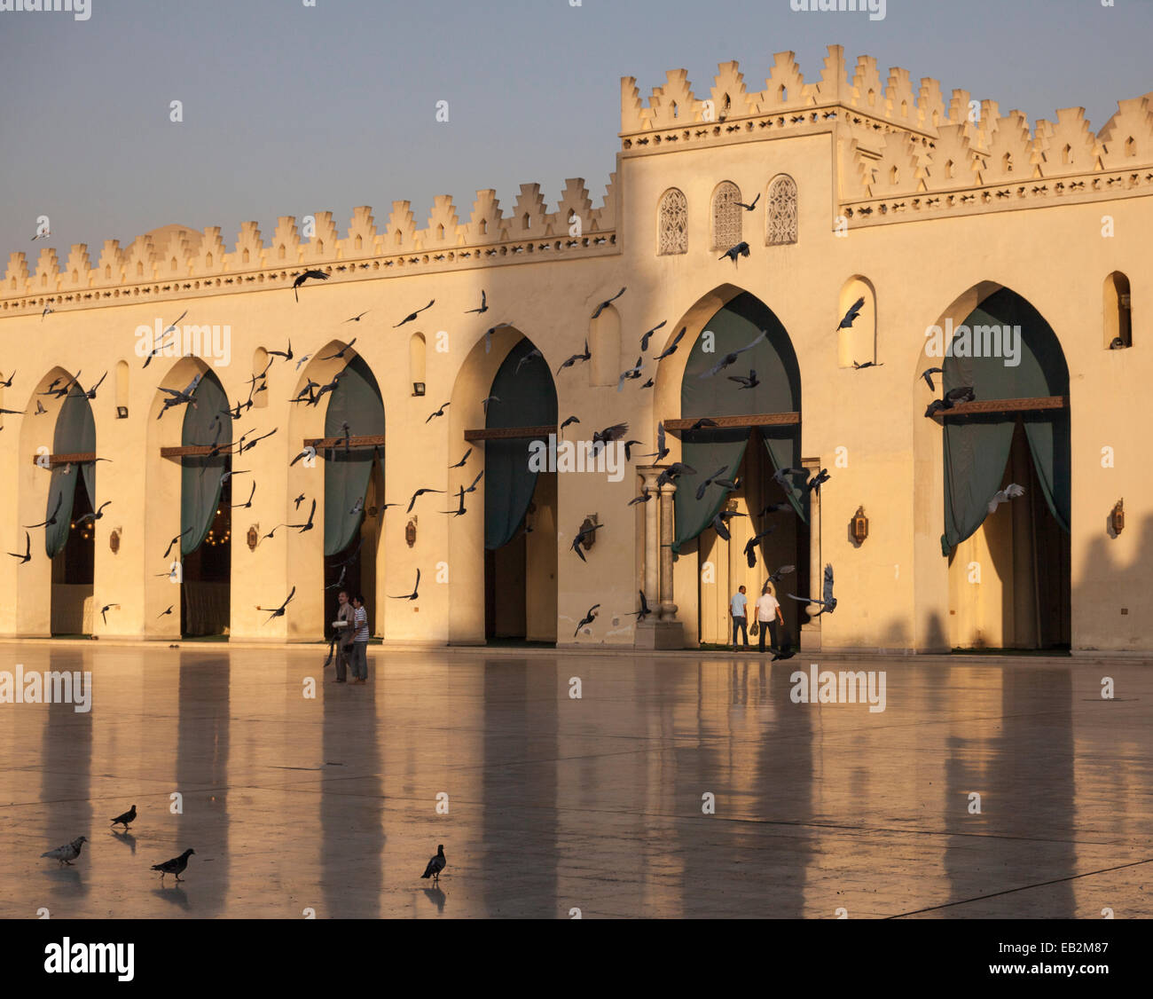 Cour de mosquée d'Al Hakim, Le Caire, Egypte Banque D'Images