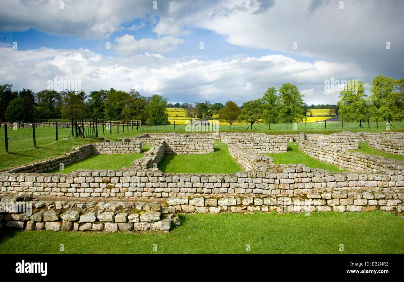 La Caserne, blocs, Humshaugh Chesters, Northumberland Banque D'Images