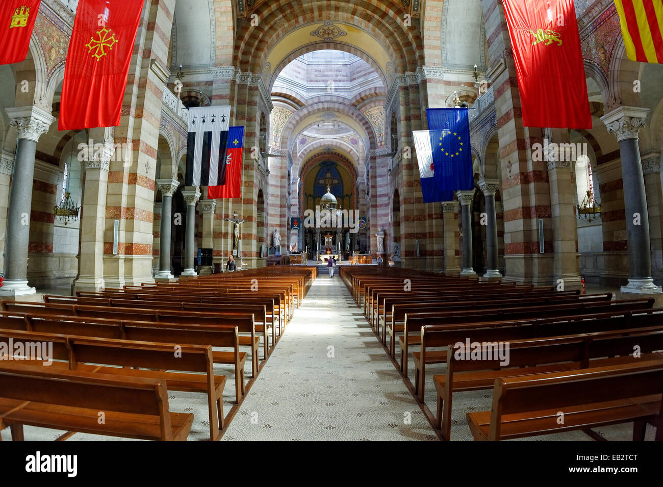 L'intérieur, de Marseille ou de la Cathédrale Cathédrale Sainte-Marie-Majeure de Marseille, 1852-1896, Marseille, Département Banque D'Images