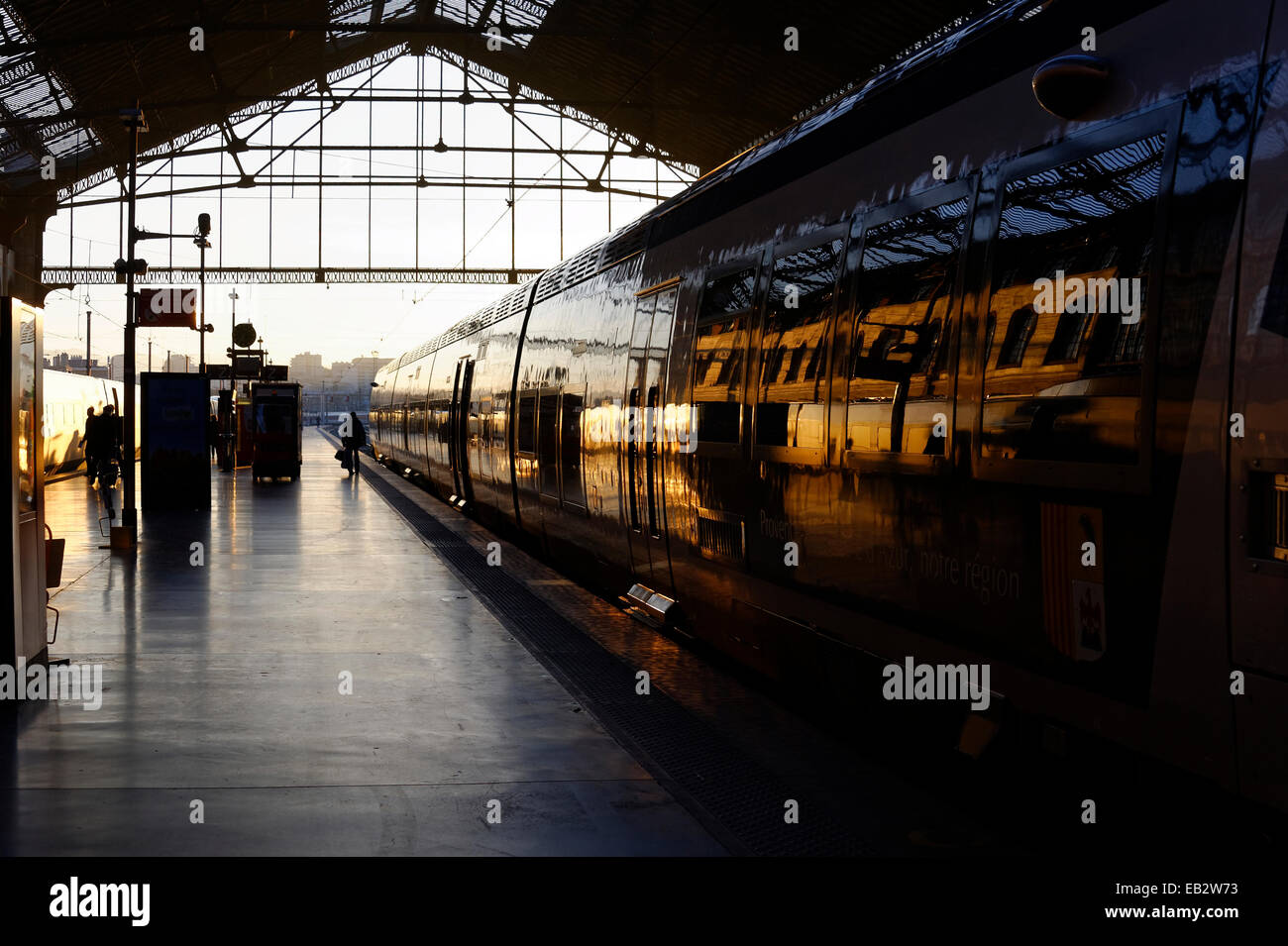 Gare TGV à la gare de Marseille-Saint-Charles, Marseille, département Bouches-du-Rhône, région Provence-Alpes-Côte Banque D'Images