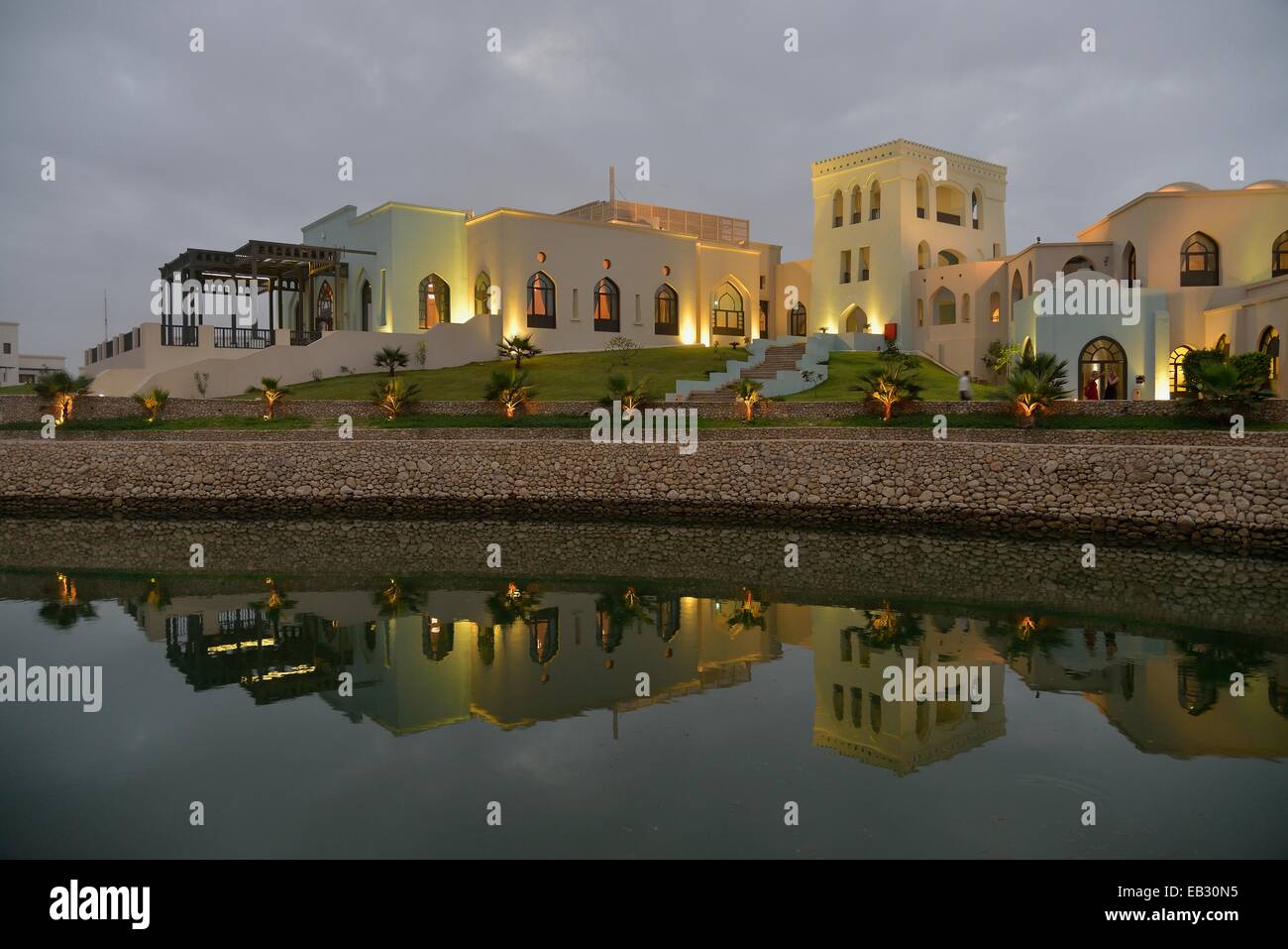 Salalah Rotana Resort, cinq étoiles, crépuscule, Salalah Dhofar, région, Orient, Oman Banque D'Images
