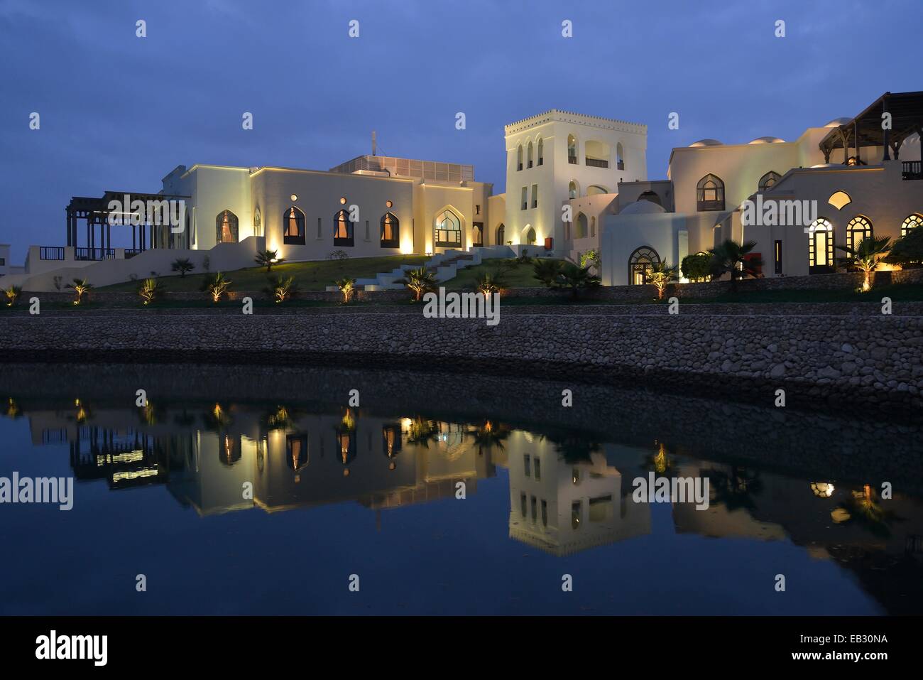 Salalah Rotana Resort, cinq étoiles, crépuscule, Salalah Dhofar, région, Orient, Oman Banque D'Images