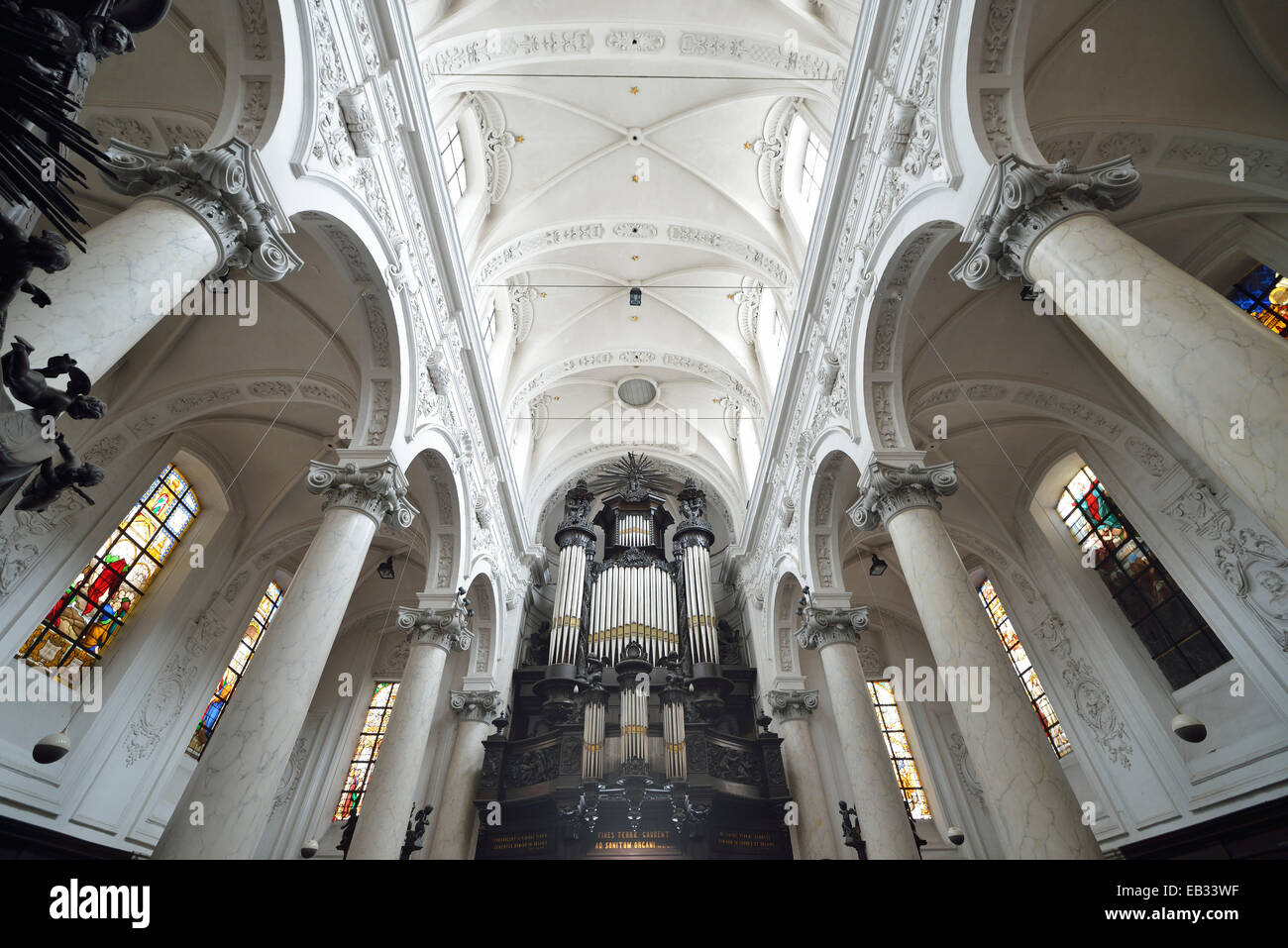 L'intérieur, Chapelle Notre Dame du Finistère église, Bruxelles, région bruxelloise, Belgique Banque D'Images