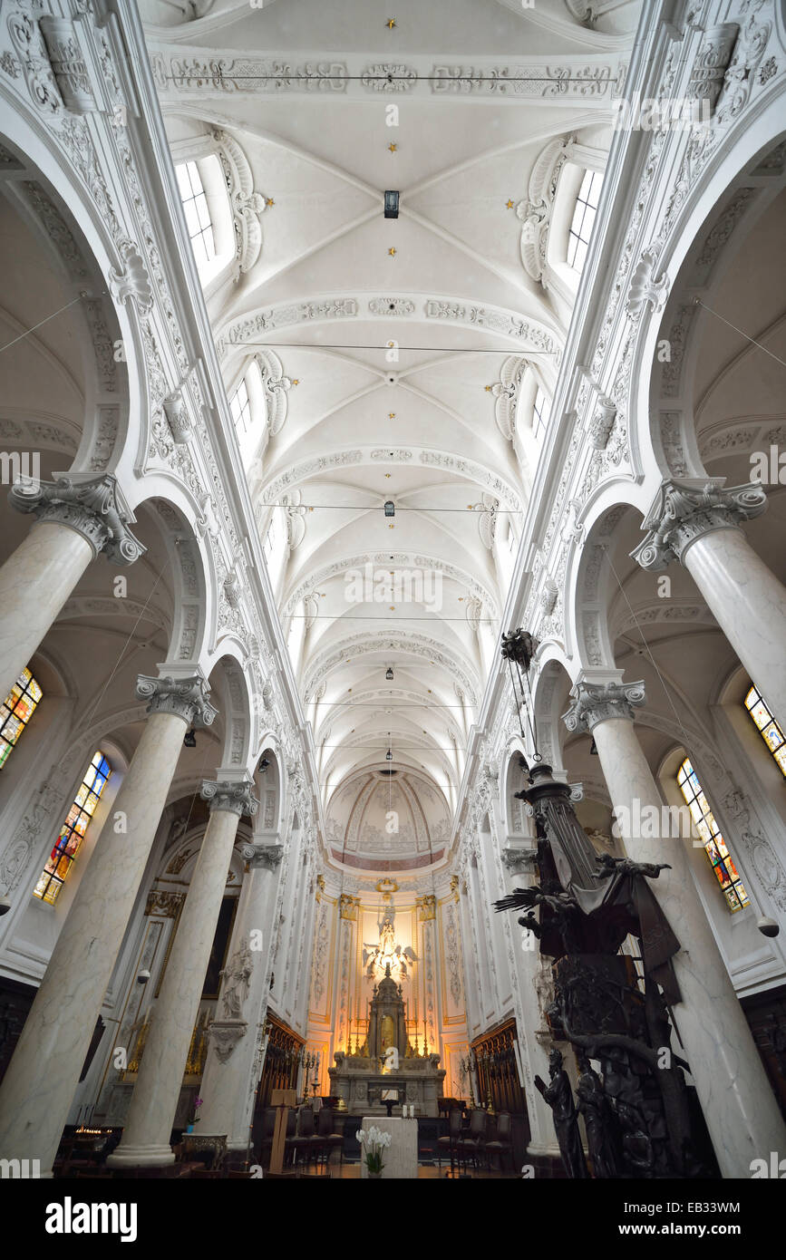 L'intérieur, Chapelle Notre Dame du Finistère église, Bruxelles, région bruxelloise, Belgique Banque D'Images