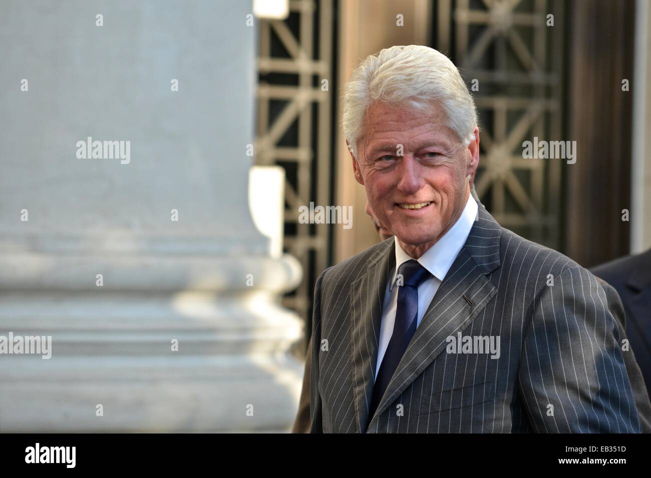 Le président Bill Clinton à la Yale Law School, où il a accompagné son épouse, Hillary, qui a reçu un prix le 5 octobre 2013. Banque D'Images