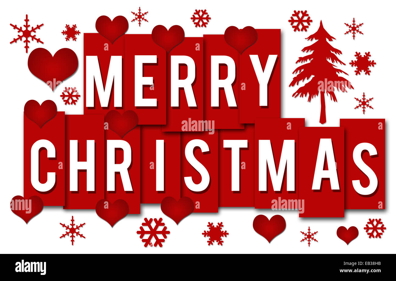 Joyeux Noel Bande Rouge Romantique Photo Stock Alamy