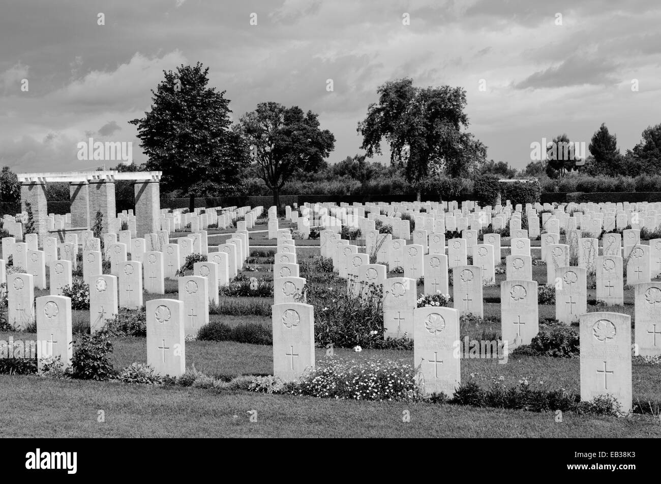 Le cimetière de guerre canadien à Ortona, en Italie Banque D'Images