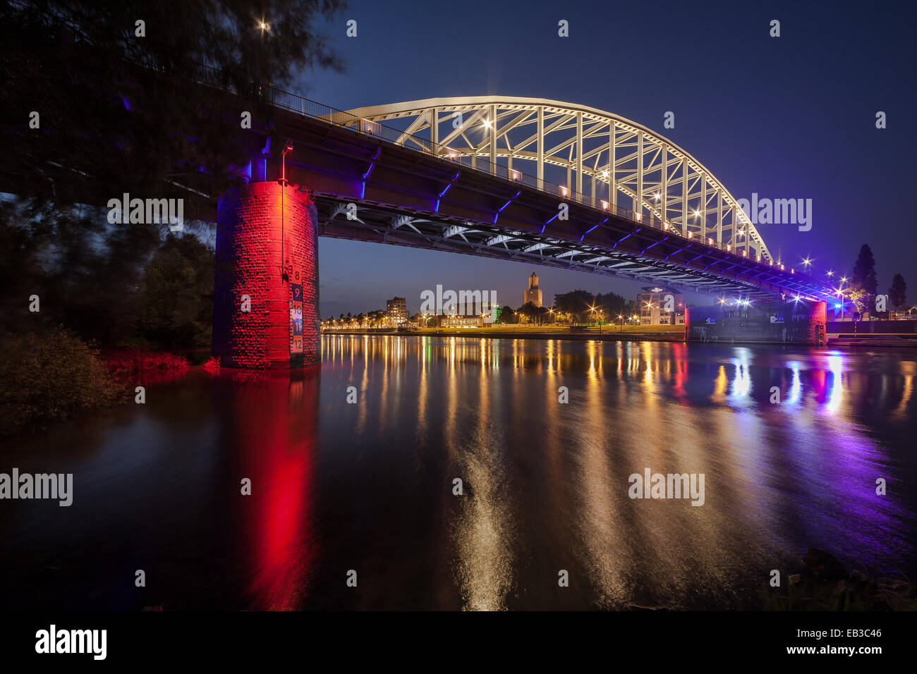 La nuit du pont John Frost, Holland Banque D'Images