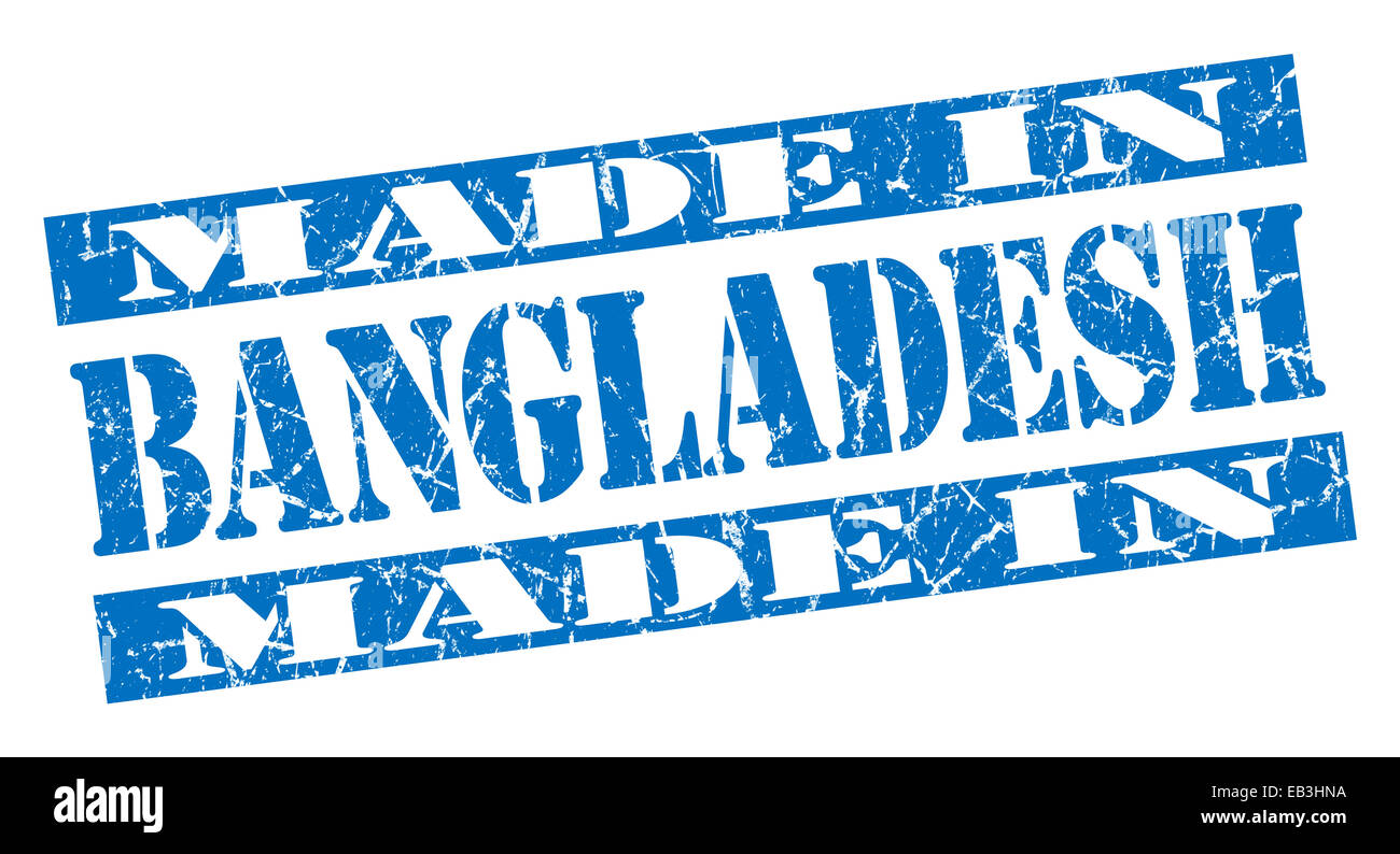 Fait en Bangladesh timbre bleu grunge Banque D'Images
