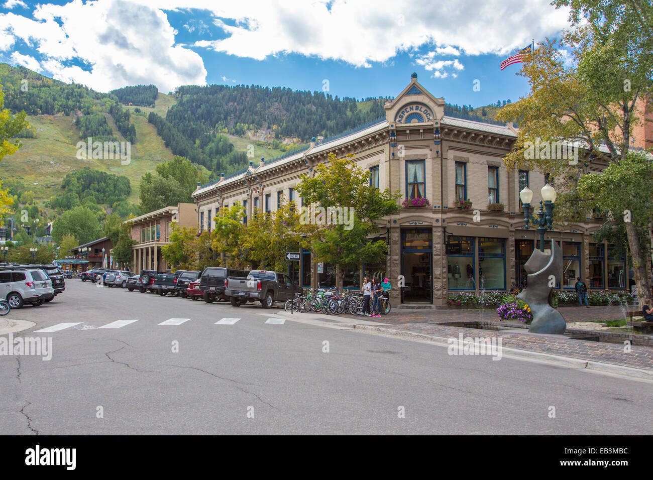 Centre-ville d'Aspen dans les Montagnes Rocheuses du Colorado Banque D'Images
