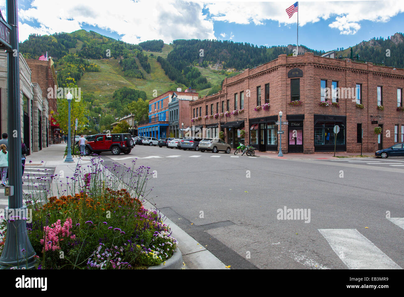 Centre-ville d'Aspen dans les Montagnes Rocheuses du Colorado Banque D'Images