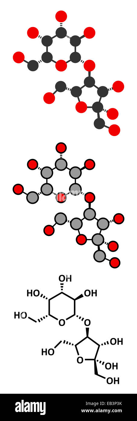 Le lactulose constipation chronique Médicament (laxatif) molécule. Formule topologique classique et représentations stylisées. Banque D'Images