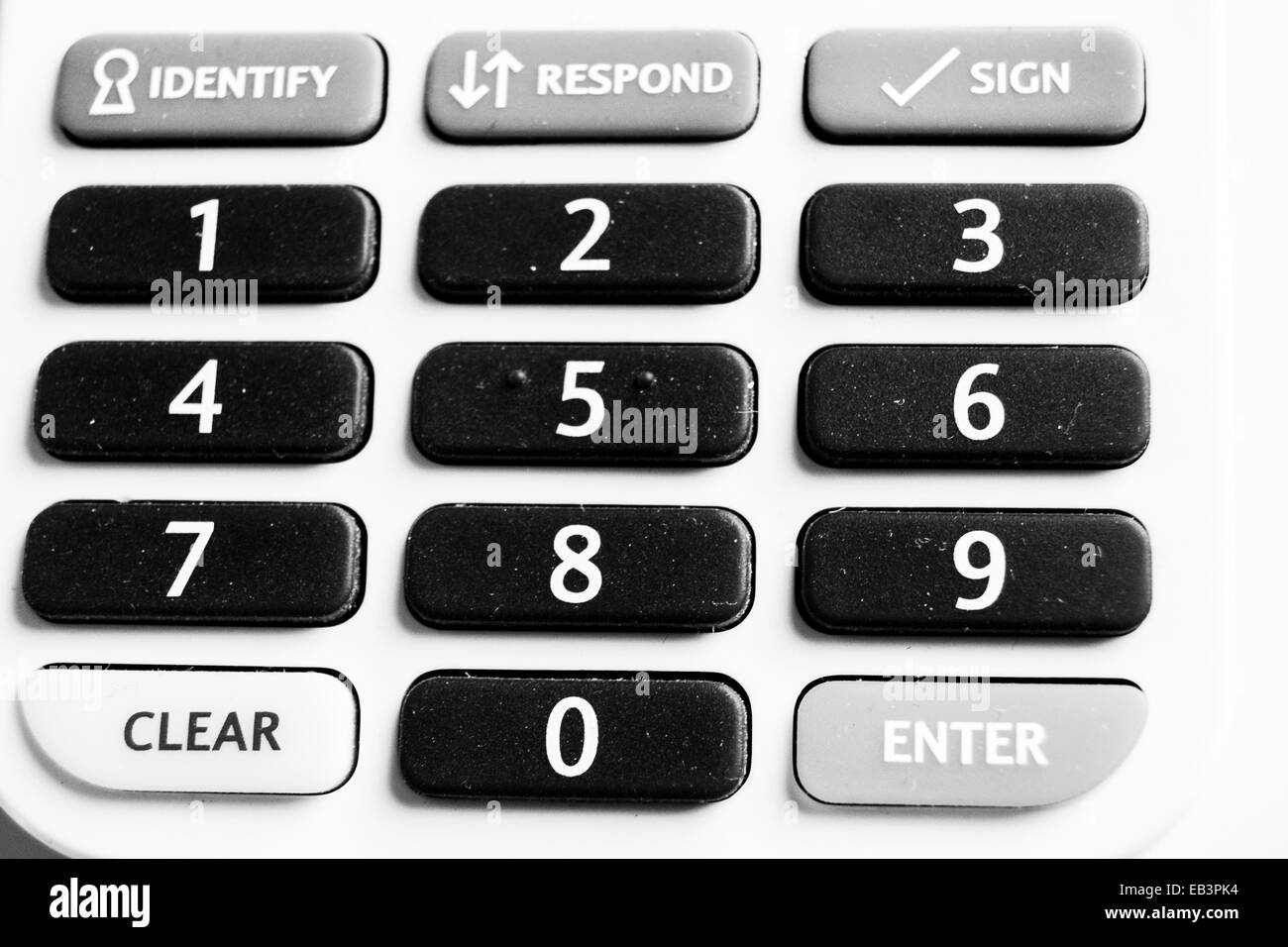 La sécurité des services bancaires en ligne numérique en noir et blanc Banque D'Images