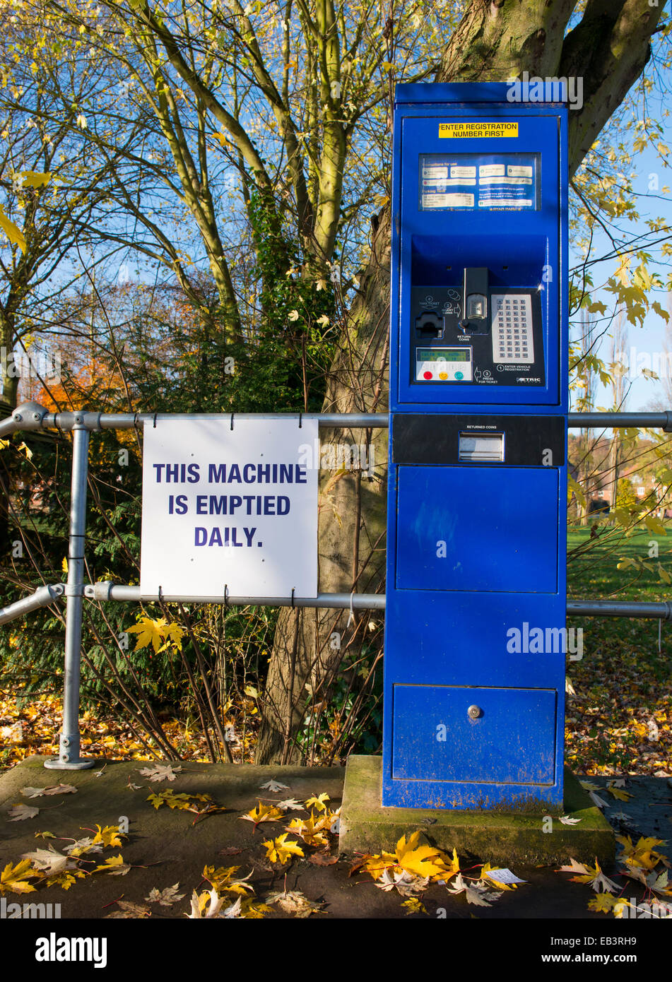 Payez et affichez dans un parking à Bridgnorth, Shropshire, Angleterre. Banque D'Images