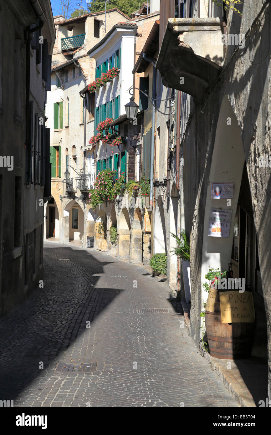 Via Browning Street, Asolo, Italie, Vénétie. Banque D'Images