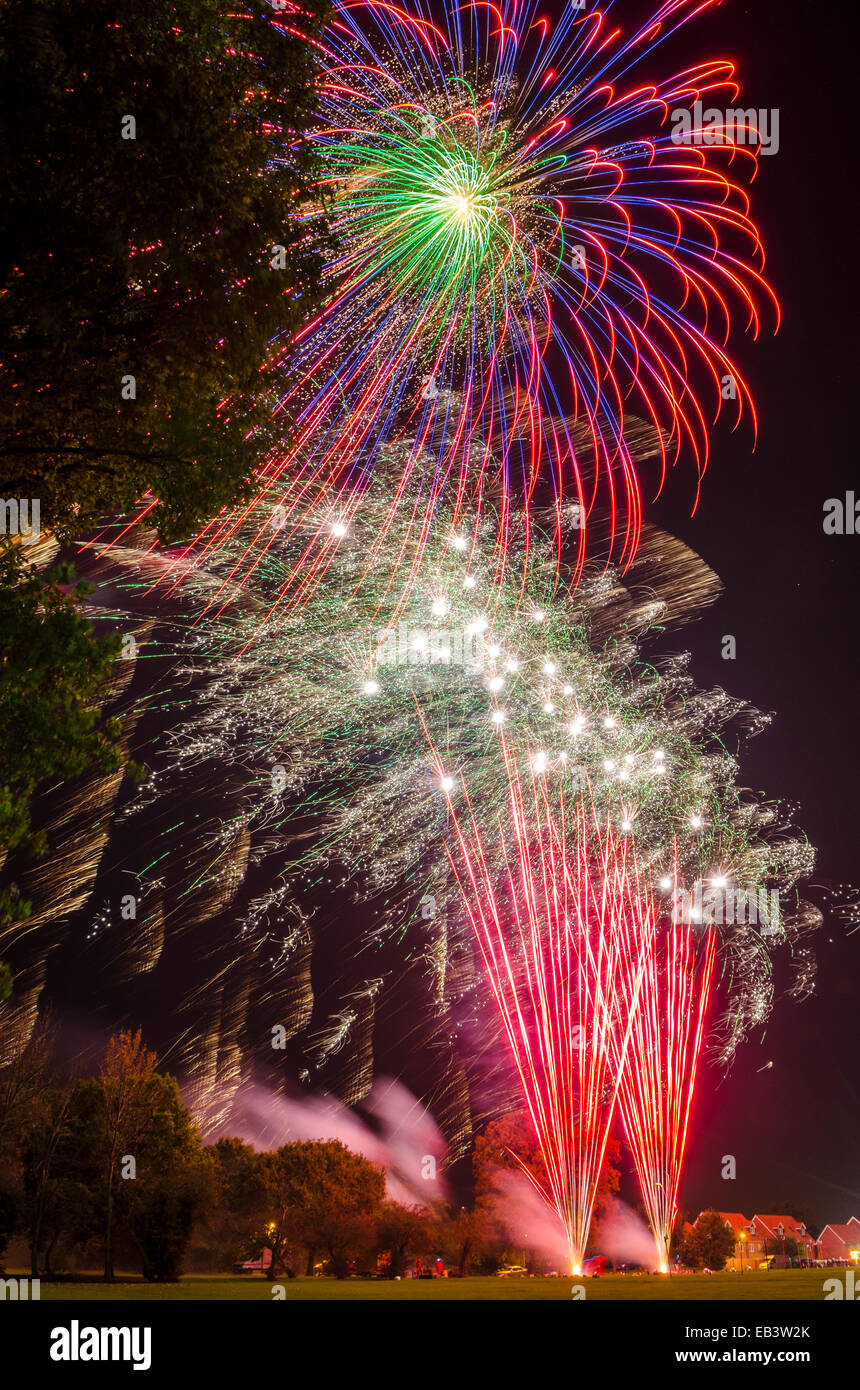 D'Artifice Public, Basildon, Essex, Angleterre - 2014 Banque D'Images