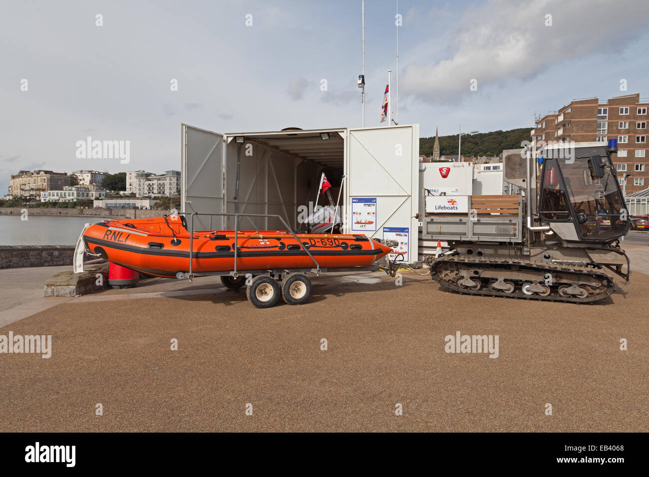 Sauvetage de classe D et Loglogic Softrak tracteur, Weston-super-Mare, station de sauvetage de Somerset, Angleterre Banque D'Images