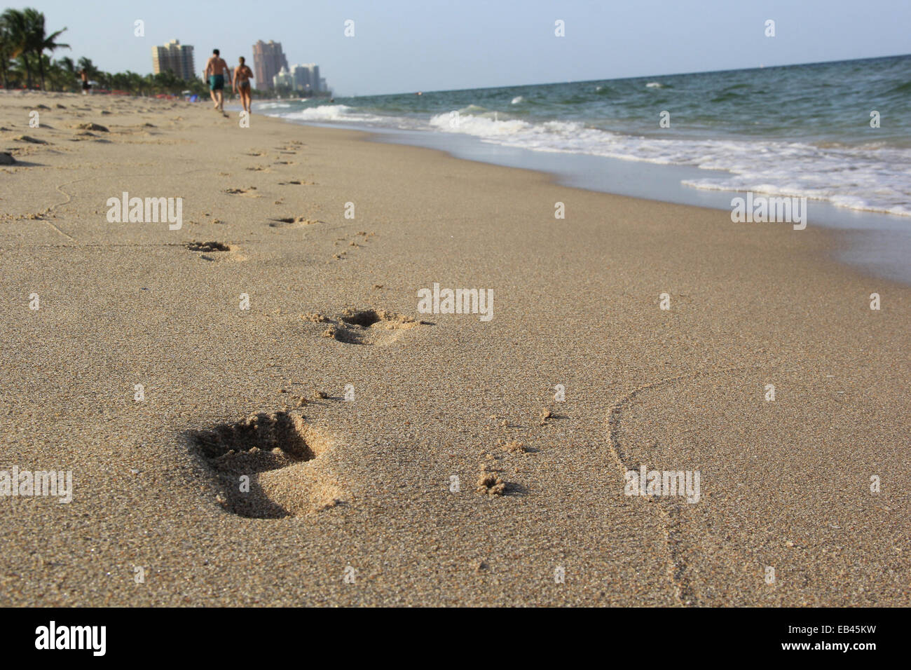 Quelques promenades dans la plage, à Las Olas, Fort Lauderdale, Florida, United States. Banque D'Images