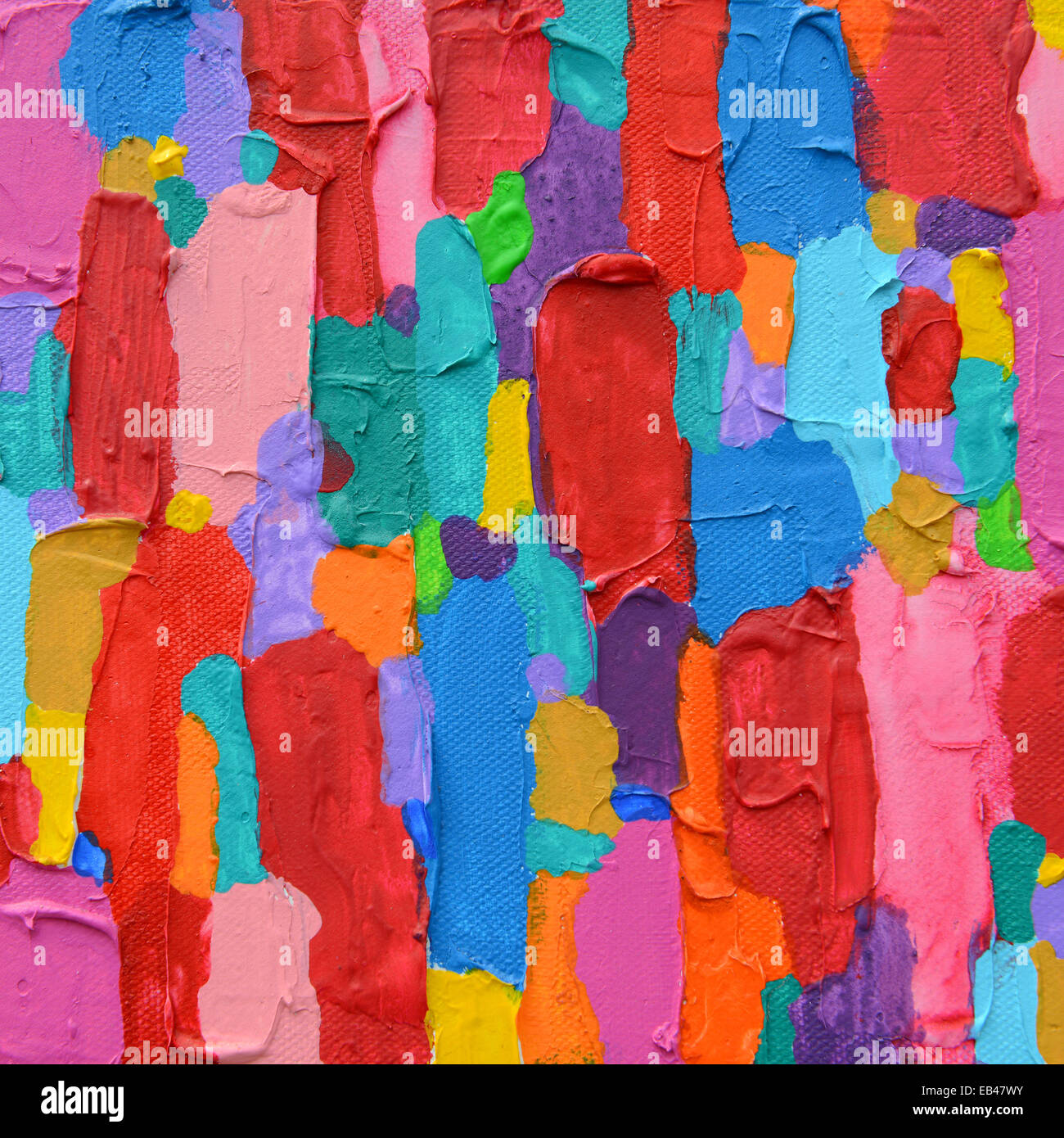 La texture, le contexte et l'image colorée d'un tableau abstrait sur toile. Banque D'Images