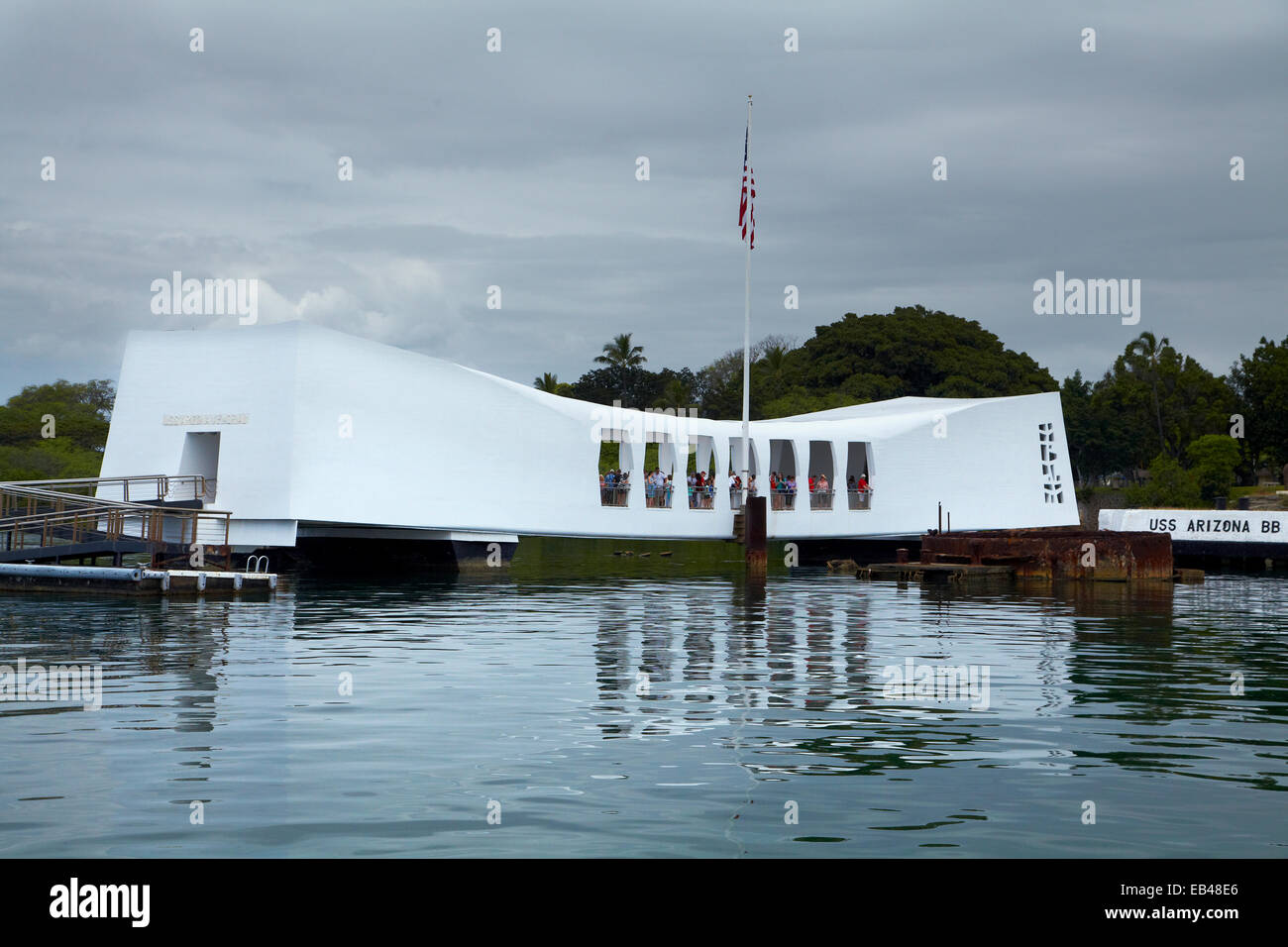 USS Arizona Memorial, Pearl Harbor, Honolulu, Oahu, Hawaii, USA Banque D'Images