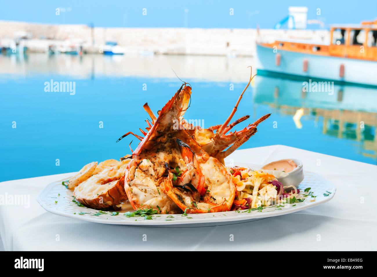 Plat de homard. Grèce Banque D'Images