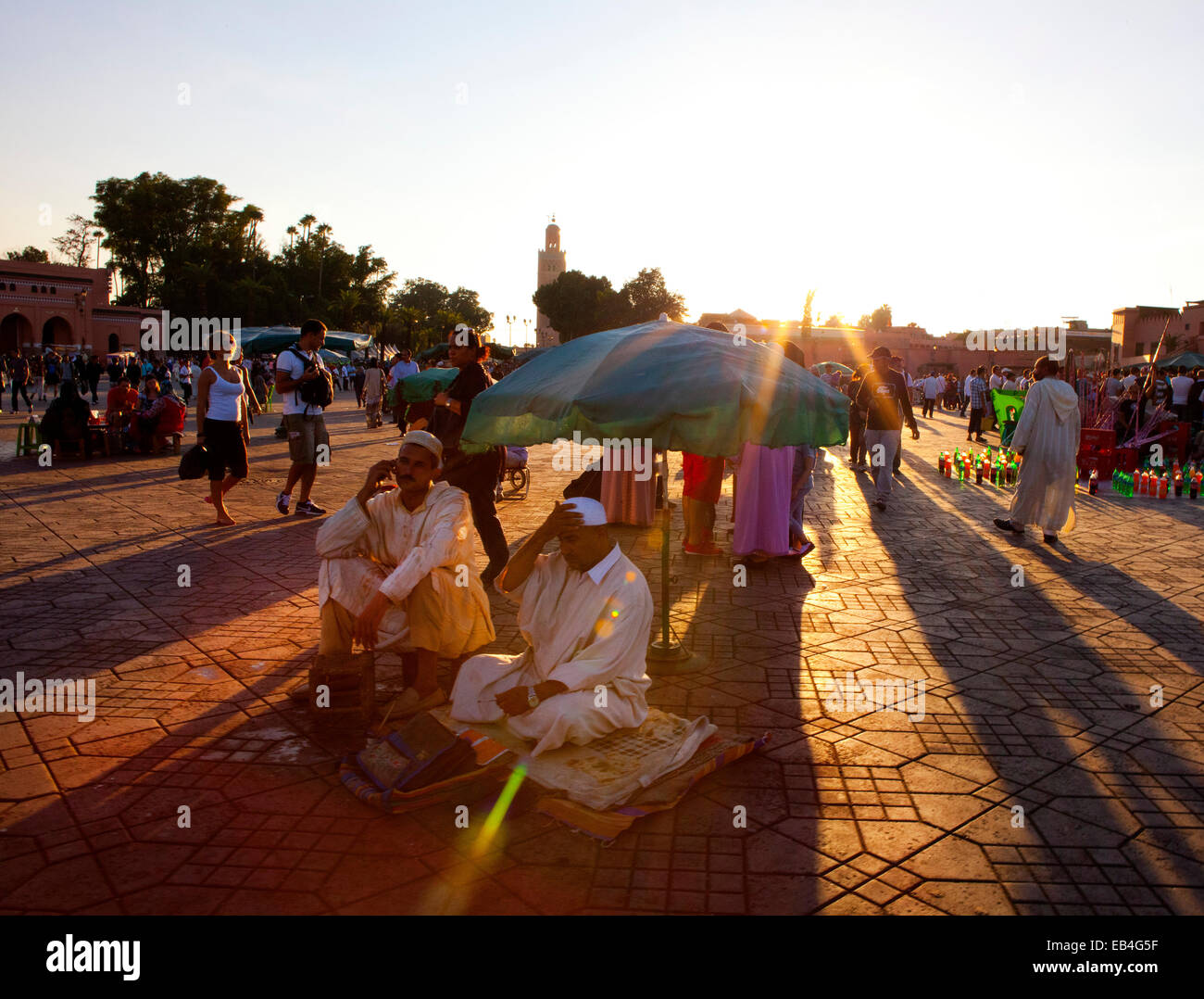 La place Jemaâ El Fna, la place Jamaa El Fna Marrakech Banque D'Images