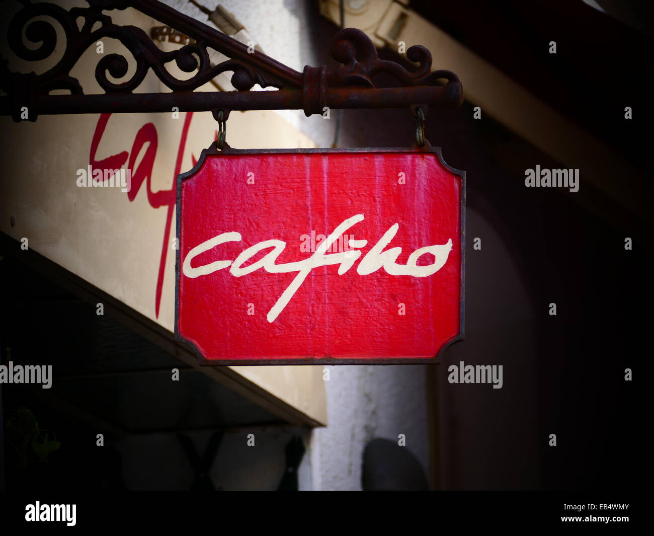 Cafiho Coffee shop sign in Munich Haidhausen de l'Allemagne. Cette zone est devenue une nouvelle communauté verte riche qui aime bien manger, l'achat Banque D'Images