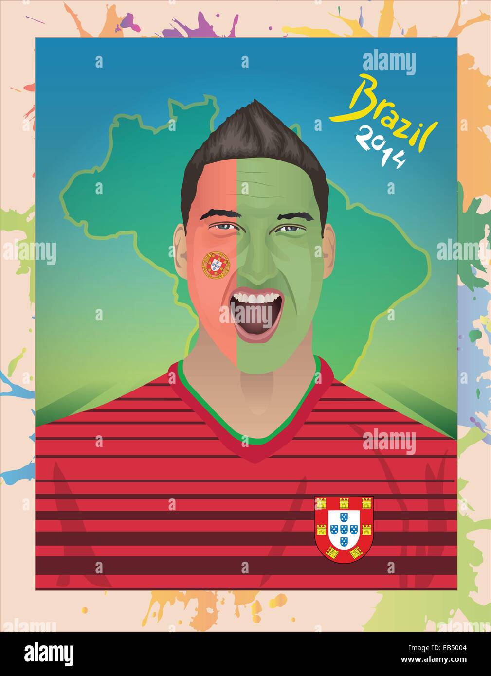 Portugal football fan Illustration de Vecteur