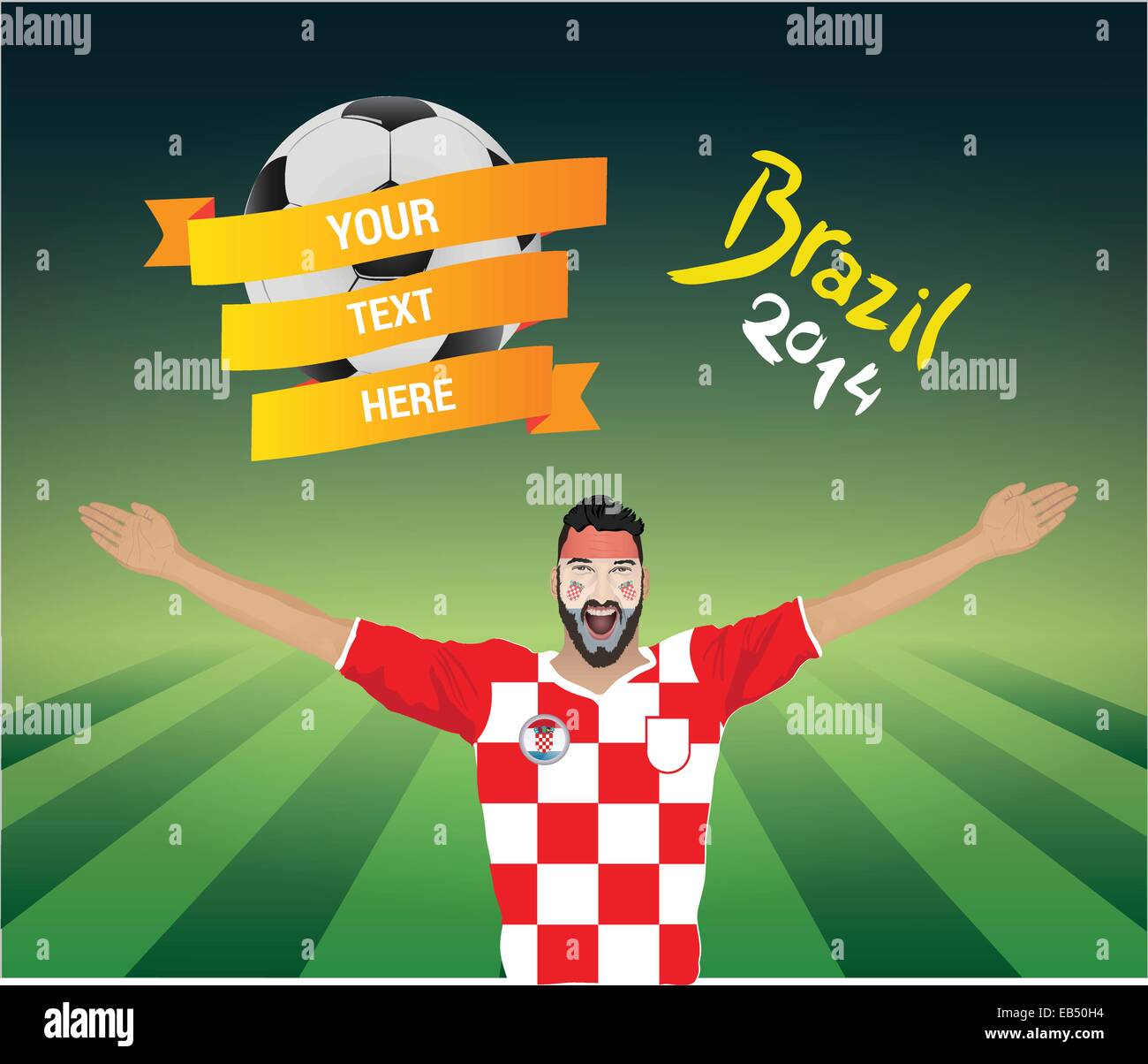 La Croatie football fan Illustration de Vecteur