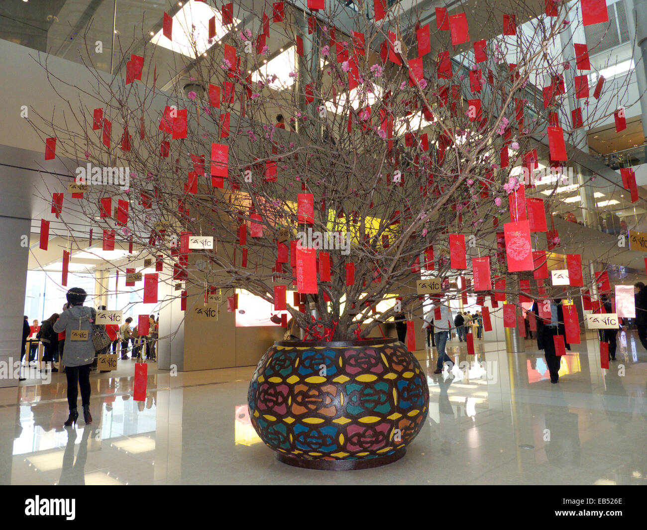 Chine Hong Kong Nouvelle Année lunaire chinoise en décoration shopping Mall Banque D'Images