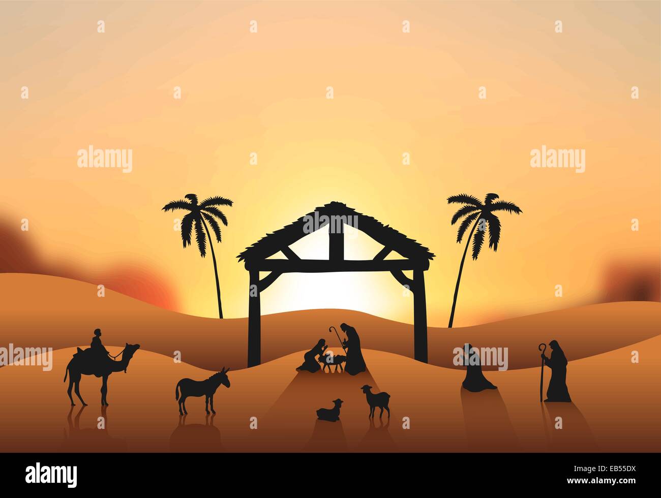 Crèche de vecteur dans desert Illustration de Vecteur