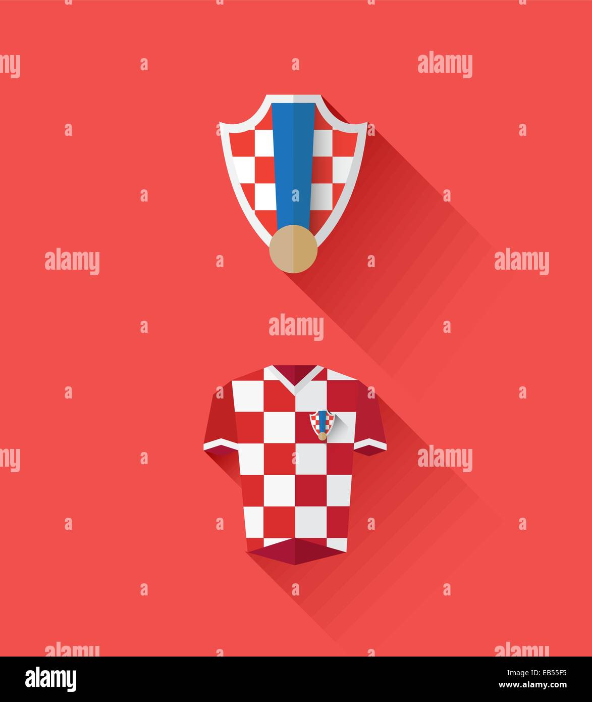 Croatie jersey et vecteur de Crest Illustration de Vecteur