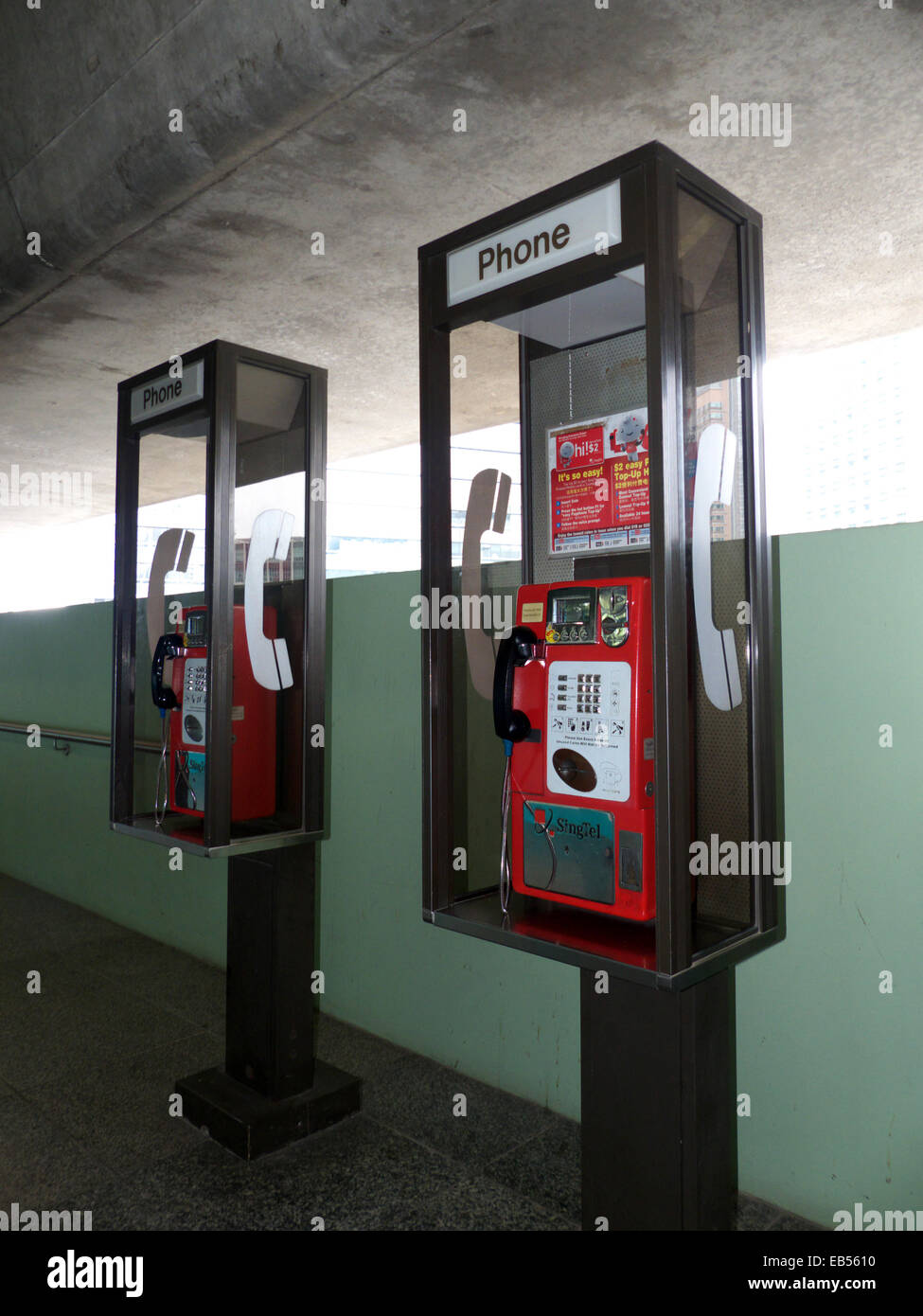 Cabine téléphonique à Singapour Banque D'Images