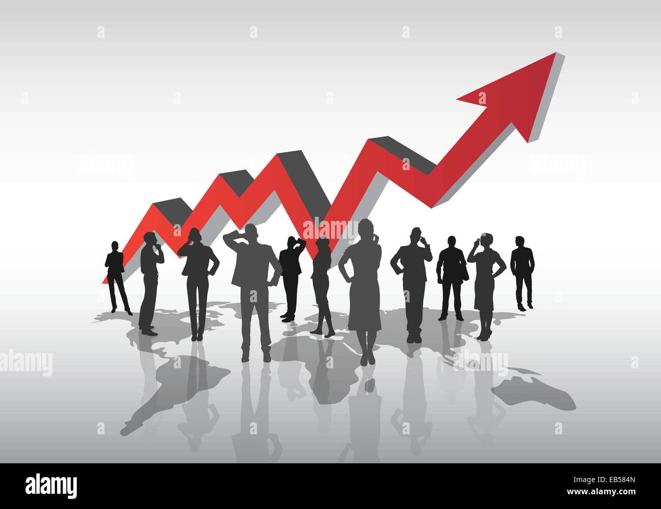 Personnes debout sur la carte du monde Banque d'images vectorielles - Alamy