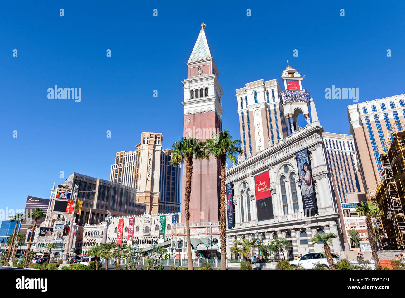 Hôtels, centres de villégiature et casinos sur le Las Vegas Boulevard, Las Vegas, Nevada. Banque D'Images