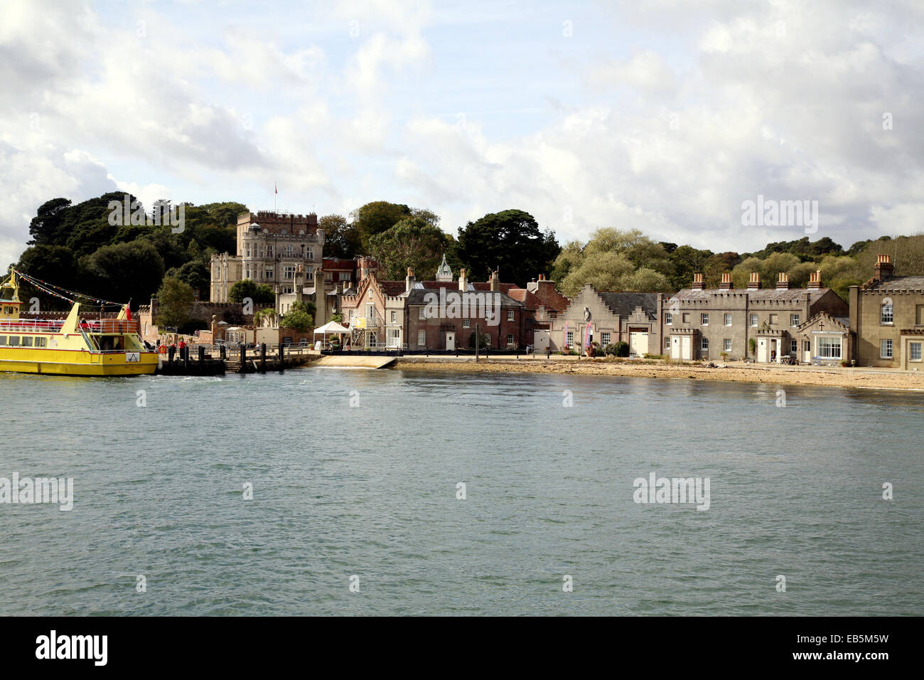 Le ferry sur l'île de Brownsea Brownsea dans le port de Poole, Dorset, Angleterre. Banque D'Images