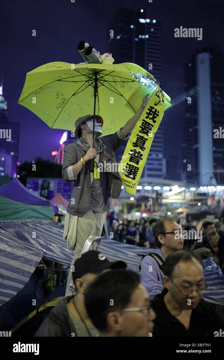 Hong Kong Manifestations Révolution parapluie Photo Stock - Alamy