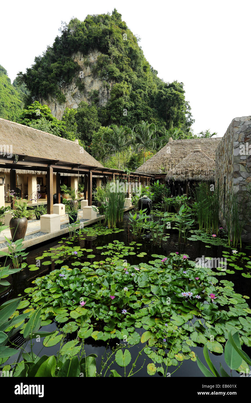 Un étang à l'Impiana Hotel Ipoh Ipoh, Retraite Hotspring près de la Malaisie. Banque D'Images