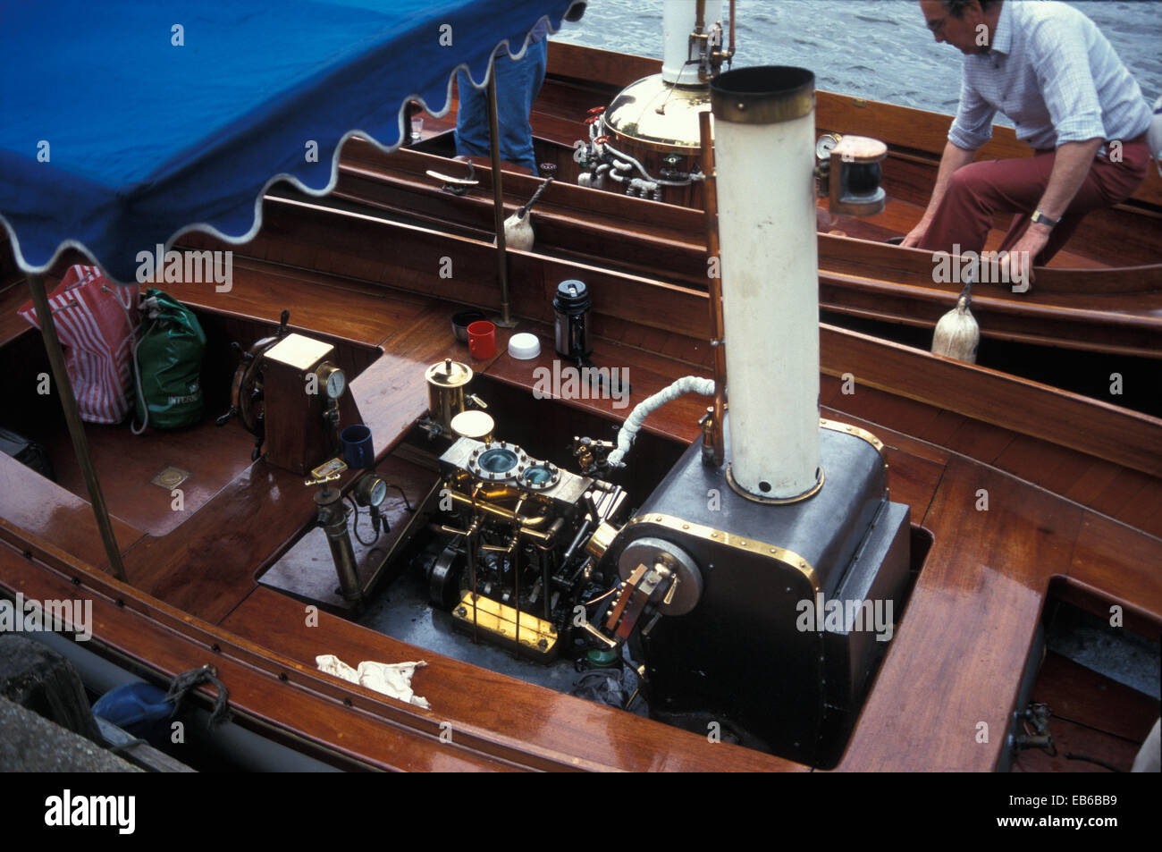Bateau à vapeur avec Stuart Turner Marlin moteur équipé Composé - Angleterre (vers 1970) Banque D'Images