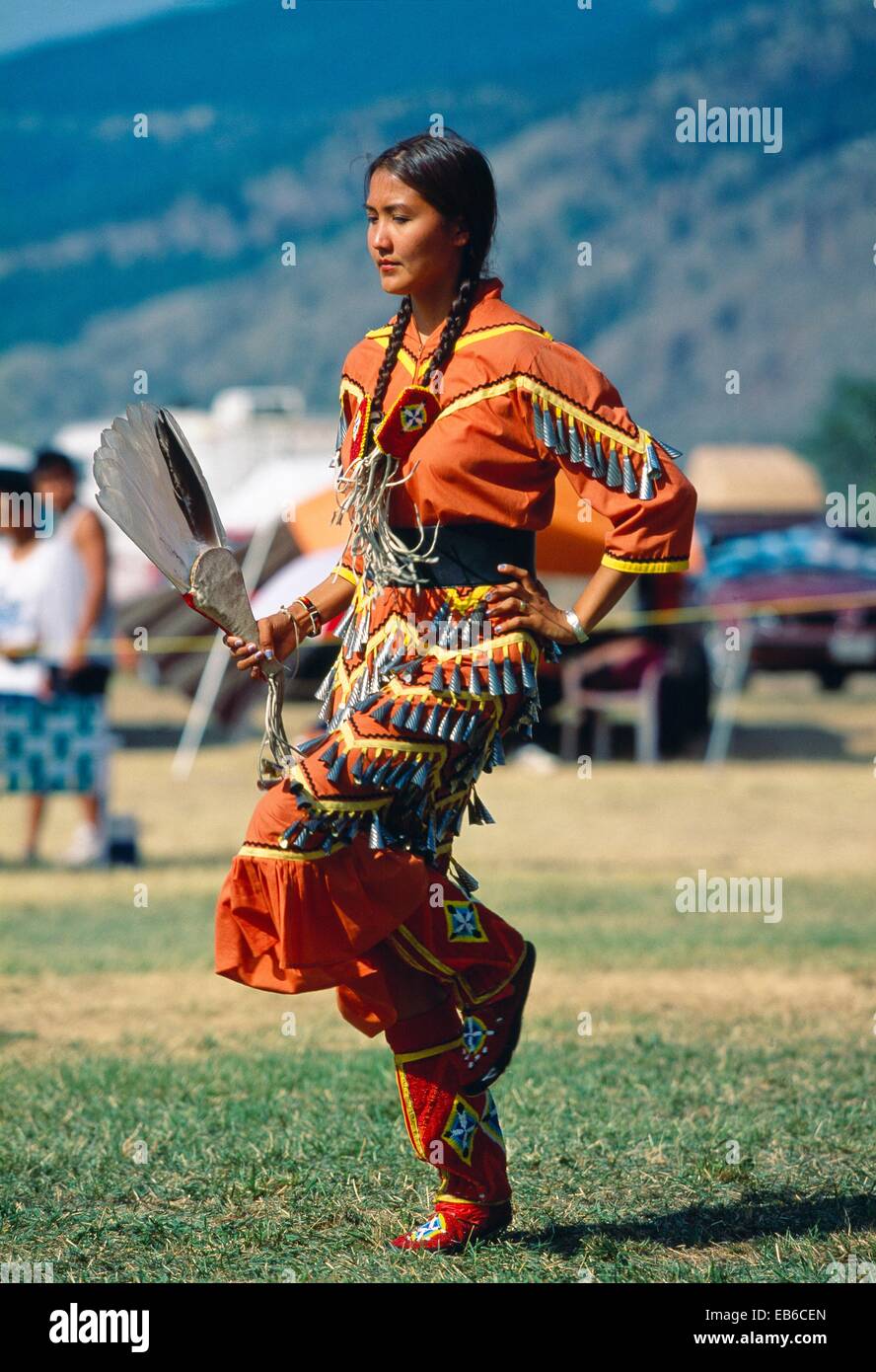 Indio Pow Wow Bonaparte Valley en Colombie-Britannique, Canada. Banque D'Images