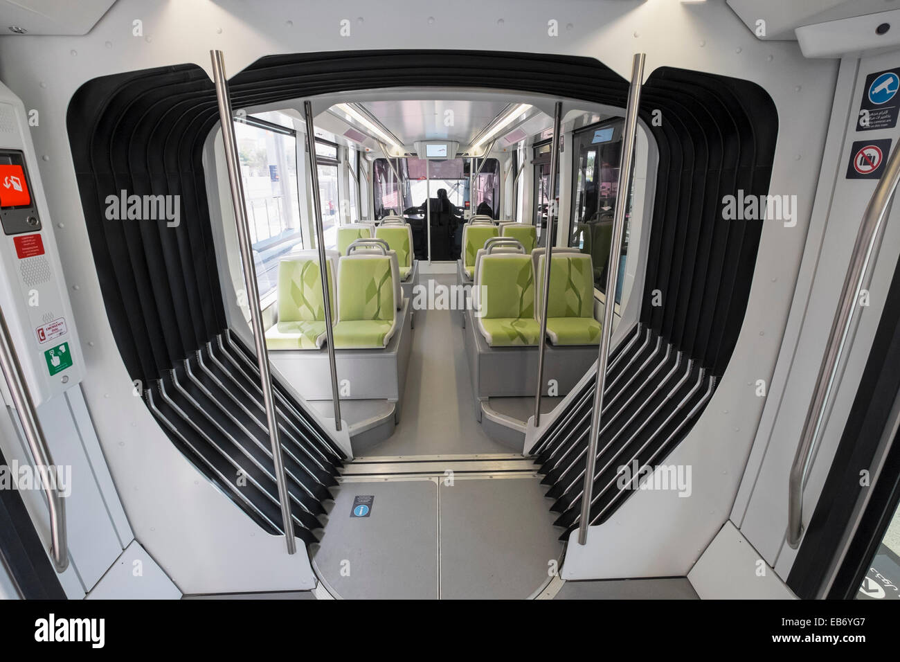 Intérieur de transport de tramway sur new Dubai tramway dans la Marina ...