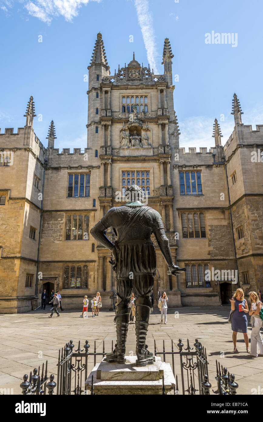 La tour des cinq ordres dans le quadrangle d'écoles de la Bodleian Library, Oxford University Banque D'Images