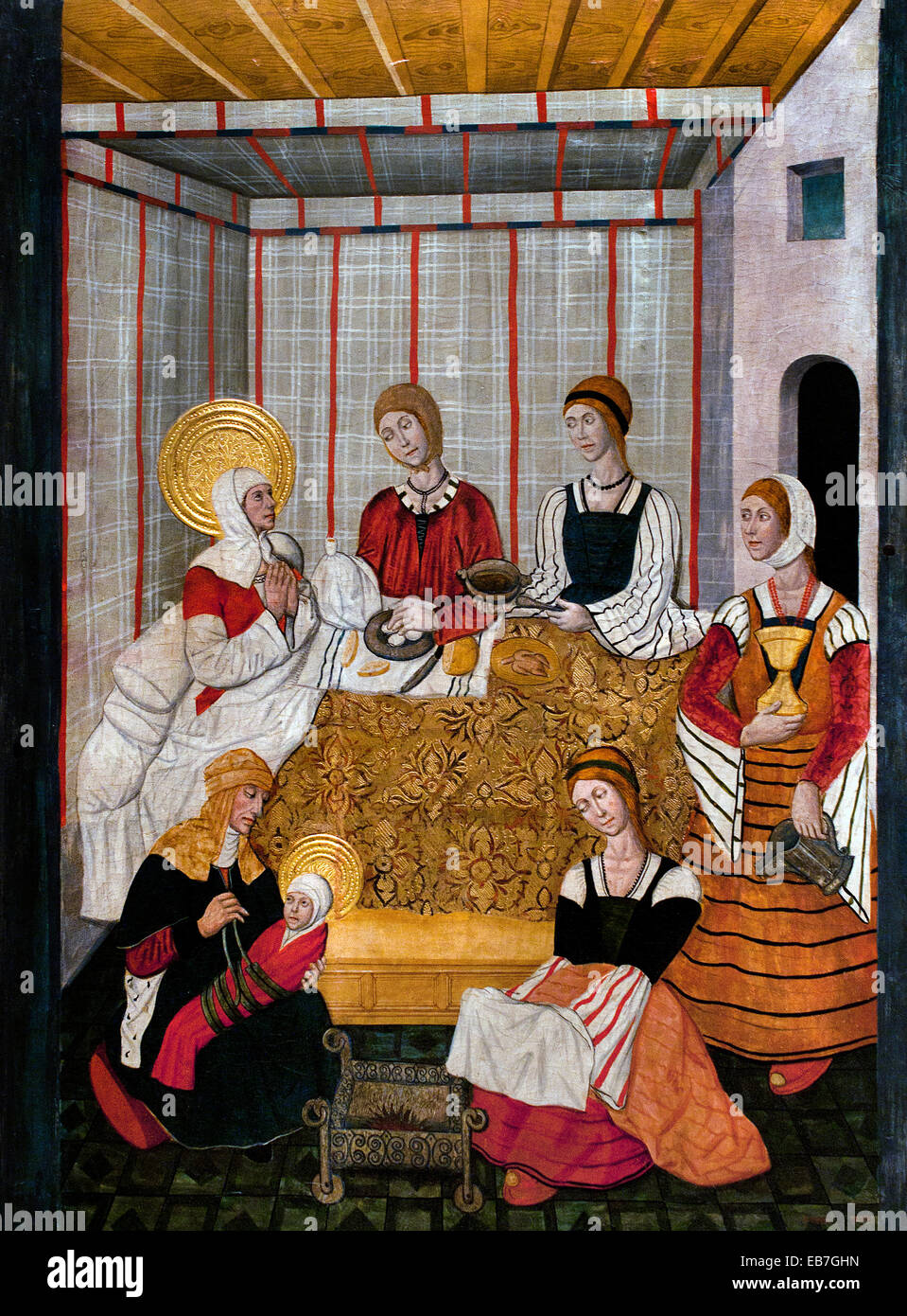 Naissance de la Vierge 1475 Pedro García de Benabarre 1445-1485 L'art gothique médiéval Espagnol Espagne Banque D'Images