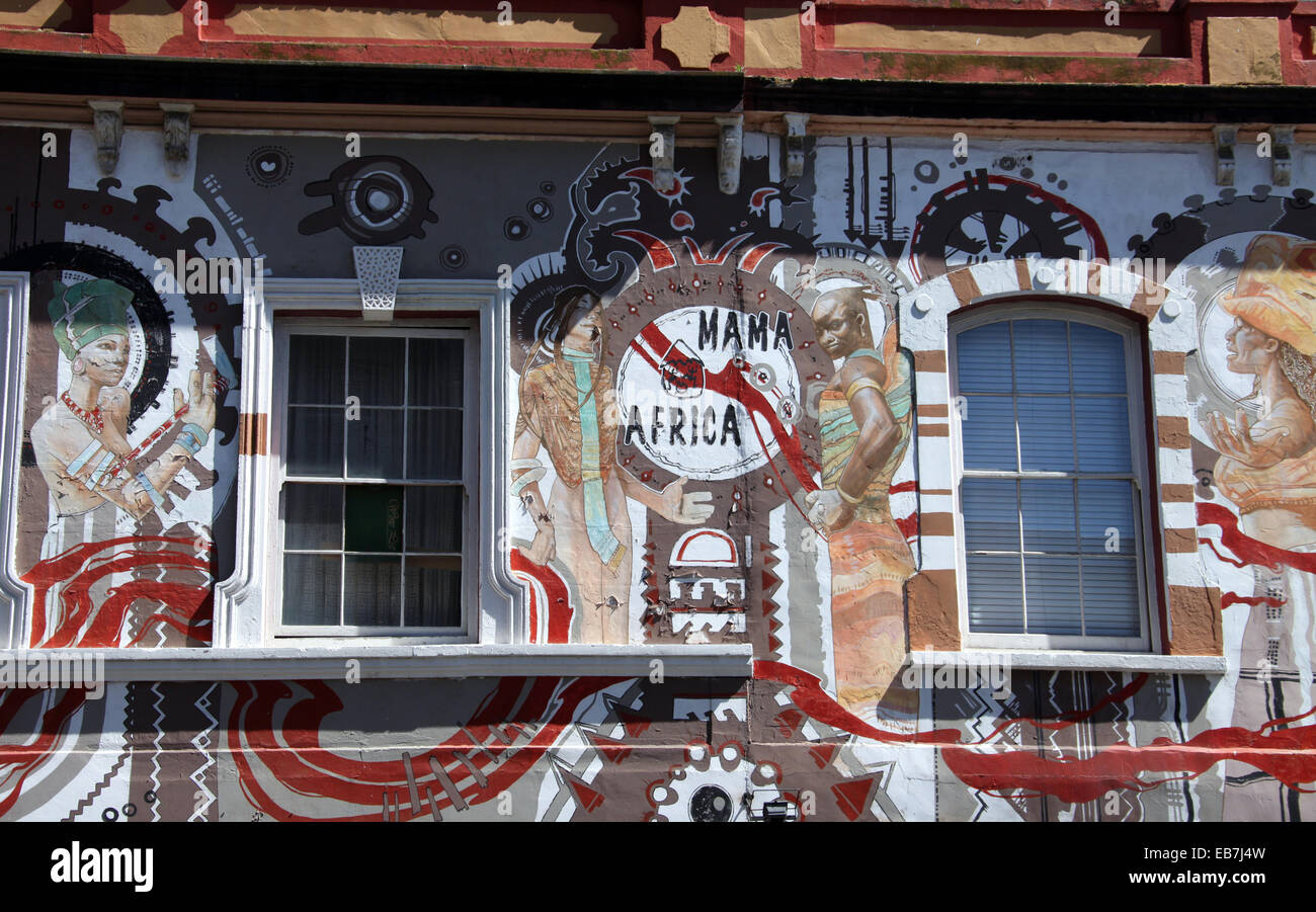 Mama Africa Restaurant sur la rue Longue à Cape Town Banque D'Images