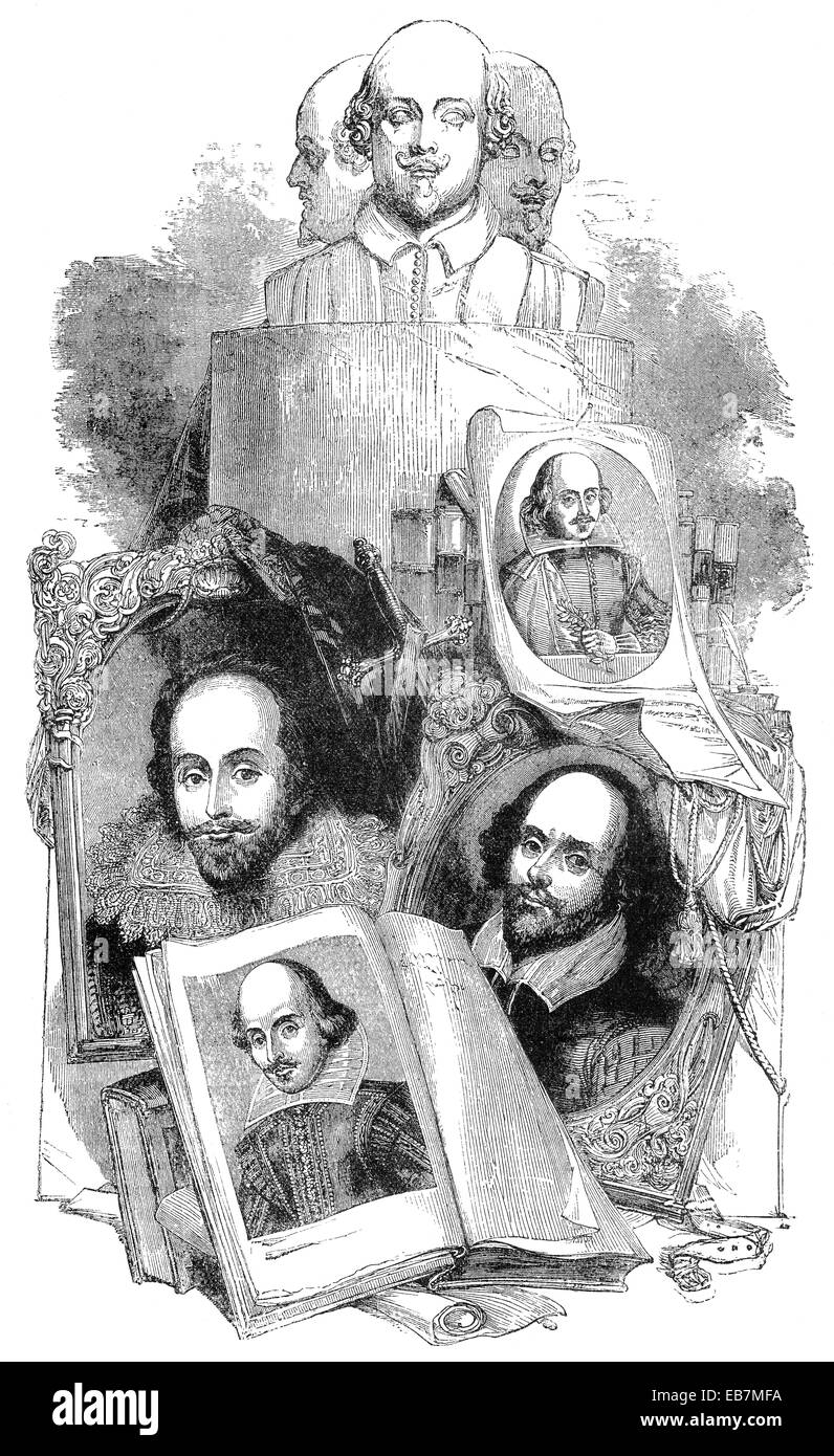 William Shakespeare, 1564 - 1616, un dramaturge, poète et acteur, William Shakespeare, 1564 - 1616, ein englischer Dramat Banque D'Images
