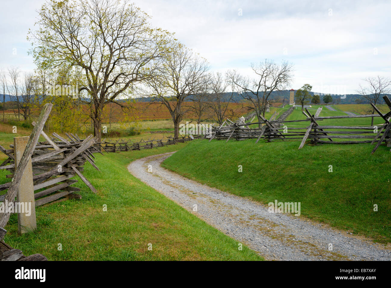 Bloody Lane officiellement connu comme le chemin de bataille National d'Antietam, Sharpsburg, Maryland, États-Unis Banque D'Images