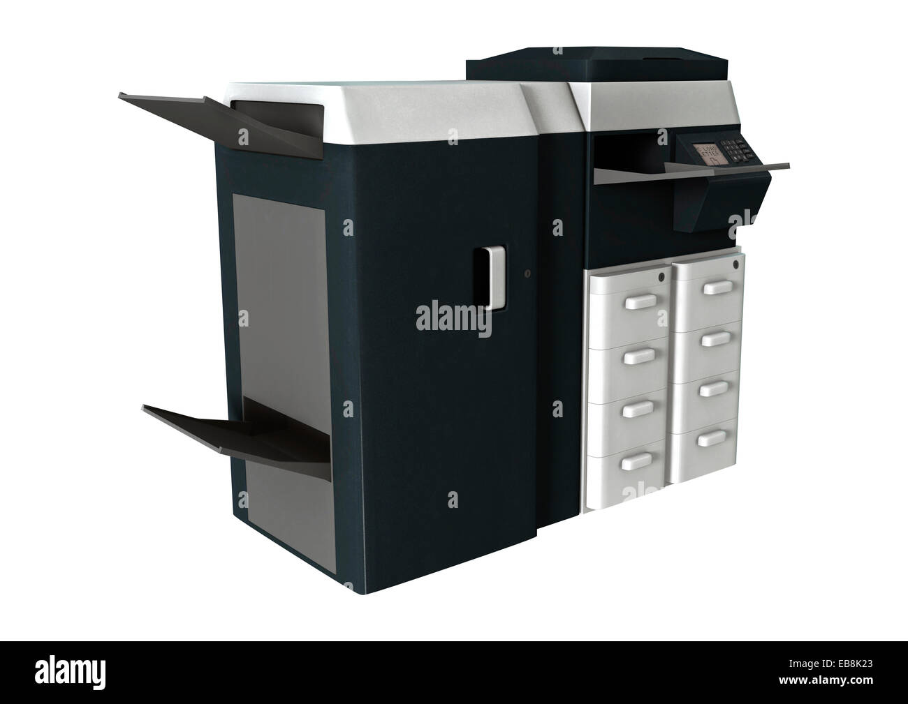 Scanner D'imprimante Multifonction Bureau Isolé Technologie Professionnelle  Matériel Informatique Illustration 3d