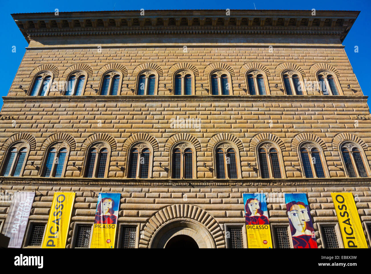 Palazzo Strozzi, galerie d'art, Florence, Toscane, Italie Banque D'Images