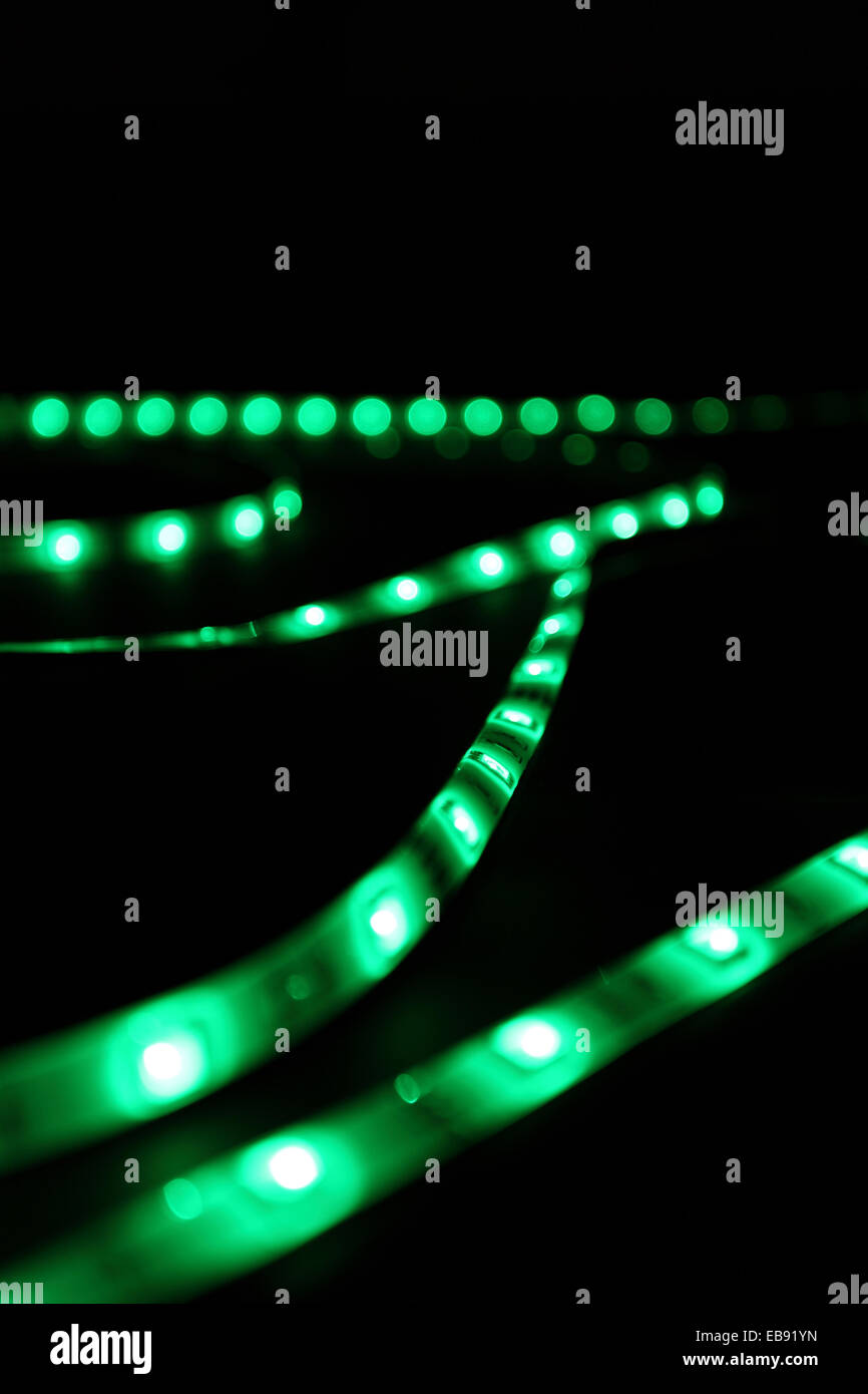 Led vert rayures Banque D'Images
